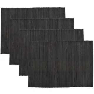 House Doctor Tischset Bamb 4er, L45 x B33cm, schwarz