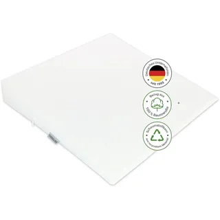 Theraline Sitzkeilkissen orthopädisch für Bürostuhl aus hochwertigem Schaumstoff, ergonomischer Sitzkeil für Auto, Keilkissen Stuhl mit abnehmbarem Bezug, weiß, 100% Baumwolle, waschbar bei 60°C