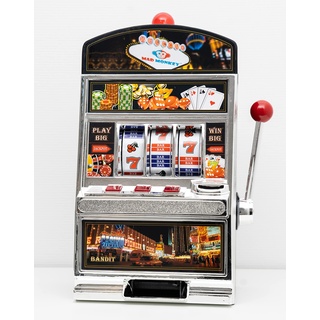 Mad Monkey Slot Machine Spardose XL, Spardose im Spielautomaten-Design mit Licht und Sound, Geldspielautomat mit Lichtern, Münzautomat für Kinder und Erwachsene, Casino Automat für echtes Geld
