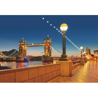 Komar Fototapete Tower Bridge, Mehrfarbig, Papier, Skyline, 368x254 cm, Fsc, Made in Germany, Tapeten Shop, Fototapeten