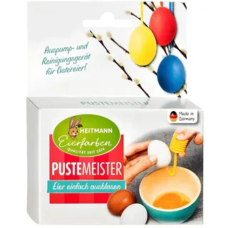 Heitmann Eierfarben Heitmann Puste-Meister - schnell & hygienisch - Auspump- und Reinigungsgerät - Bohren, Pumpen, Spülen - für ausgeblasene Eier