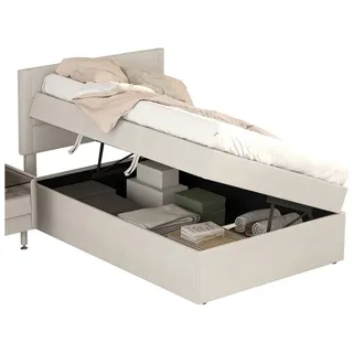 REDOM Polsterbett Kinderbett Funktionsbett Stauraumbett Gästebett (Lattenrost und Bettkasten), 90x200 cm beige
