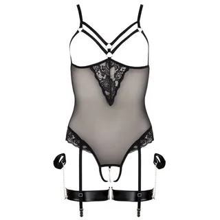 Body mit Intimkette, schwarz, S