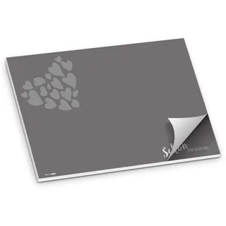 itenga Tischset Platzset Schön DASS du da bist Papier I DIN A3 (59,4cm x 42cm) 50 Blatt I ideal als Gedeckunterlage bei Geburtstagen, Grillpartys, Gartenpartys oder Mottopartys (grau)