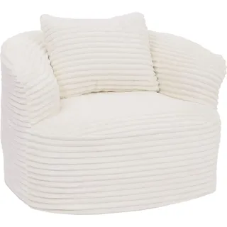 MCW Sessel P18 Cord 370 g/m2 70 x 70 x 70 cm Weiß mit Kissen