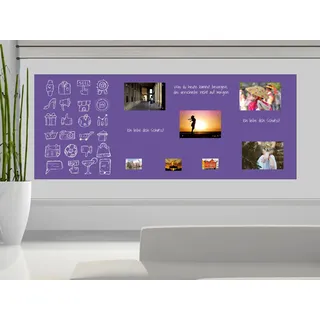 Magnetfolie | Haftgrund für Magnete | Magnettafel | Ferrofolie selbstklebend | beschreibbar, abwischbar, magnetisch | (lila, 180x100cm)