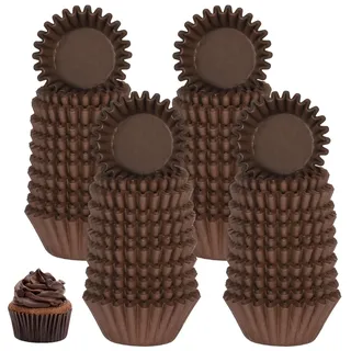 FANTESI Mini-Papier-Muffinförmchen, fettdicht, Einweg-Papier-Backförmchen für Kuchenbälle, Mini-Muffins, Cupcakes, Trüffel, Süßigkeiten, 1000 Stück (braun)