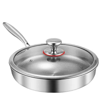 Generisch Titan Pfanne - Titan Pfanne Unbeschichtet | Scratch-Resistant Non Stick Titanpfanne Mit Deckel | Multifunctional Pots And Pans Für Die | Hausmannskost | Bratpfanne Für Die Küche Kochen