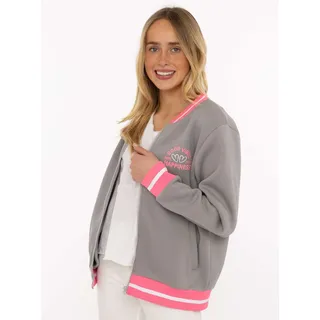 Zwillingsherz College Sweatjacke Grau 50