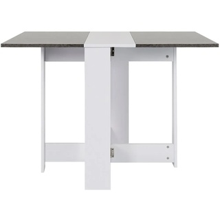 Klapptisch - Klapptisch Esstisch Beistelltisch Schreibtisch Ablagefläche Tisch | 103x76x73.4cm Weiß +Beton