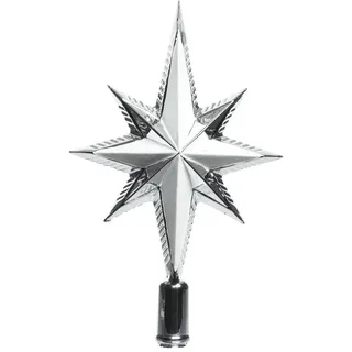 Christmas Decorations Christbaumspitze Stern Glitzer Weihnachtsbaumspitze Tannenbaumspitze silber
