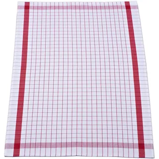 Ross 3er Pack Halbleinen Geschirrtücher Exclusiv Karo Weißfond 50x70 cm