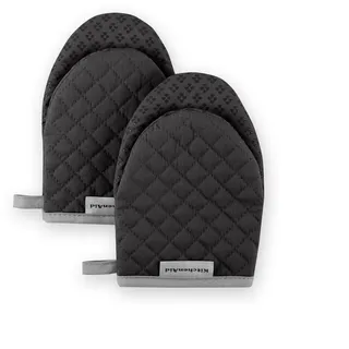 KitchenAid Asteroid Mini-Ofenhandschuh-Set, Baumwolle, Schwarz, 5.5"x8"