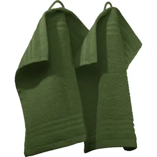 REDBEST Seiftuch New York 2er- Pack dunkelgrün Größe 30x30 cm - leichte, weiche Qualität, saugstark, sehr strapazierfähig, 100% Baumwolle