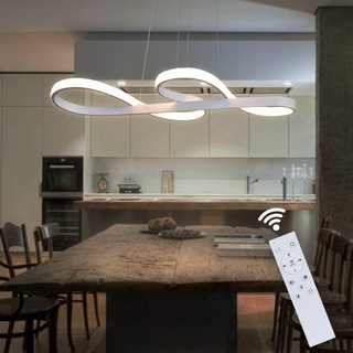 ZMH LED Pendelleuchte Esstisch Hängelampe Dimmbar, Hängeleuchte Weiß 47W Wohnzimmerlampe mit Fernbedienung für Esszimmer Arbeitszimmer Küche B...