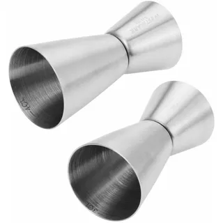 Westmark 2 kleine Messbecher/Barmaß, Jigger für Cocktails, je 2 Maßeinheiten: 2/4 cl und 2/3 cl, Rostfreier Edelstahl, Silber, 627722E7