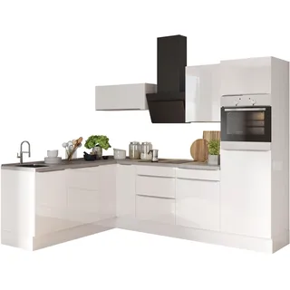 kochstation Winkelküche L-Form 270 cm weiß