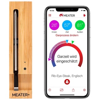 MEATER+ | Neu: Das kabellose, smarte Fleischthermometer mit 50m Reichweite | Für Ofen, Grill, Pfanne und Rotisserie | Perfekter Fleischgenuss via App