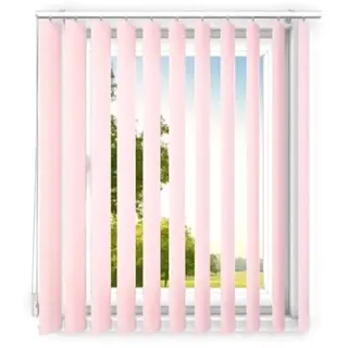 time4blinds - Lamellenvorhang - Vertikaljalousie - Lamellen für Büroarbeitsplätze und für Haus und Wohnung - Vorhang Flächenvorhang Schiebevorhang - 190x250 cm - Blassrosa