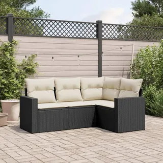 Festnight Gartenlounge Mit Stauraum - Rattan Sofa Balkon Garten Lounge Outdoor Ecklounge Sitzecke Klein Loungemöbel Gartensofa Ecksofa Rattansofa Couch