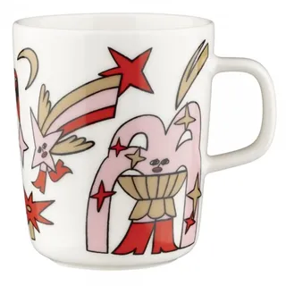 Marimekko Oiva/Aureate Glow Mug 2,5 dl, lt.pink, red, beige, Black