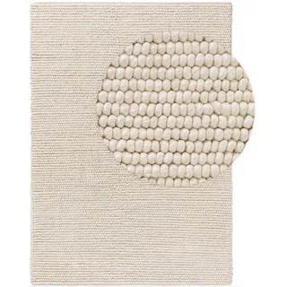 benuta pure Wollteppich Beads Cream 80x150 cm - Naturfaserteppich aus Wolle