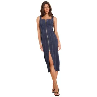 LIPSY Midikleid Lipsy Bodycon-Midikleid mit Frontreißverschluss (1-tlg) blau 46 (GB: 18)