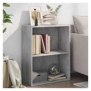 furnicato Bücherregal Betongrau 60 x 30 x 76,5 cm aus Holzwerkstoff mit 2, 1-tlg., Regalwand mit viel Stauraum für Multimedia-Geräte im Wohnzimmer grau 60 cm x 76.5 cm x 76.5 cm