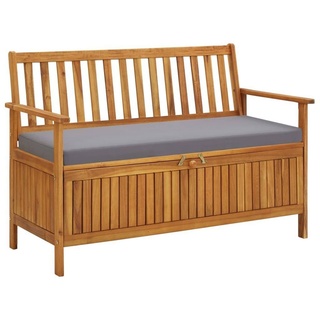 vidaXL Gartenbank Gartenbank mit Stauraum 120 cm Massivholz Akazie (1-St) braun|grau 120 cm x 84 cm x 63 cm