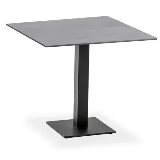 Niehoff Bistro Tisch quadratisch 68x68cm HPL, Gestell Edelstahl-anthrazit Ausführung: HPL Zement-Design
