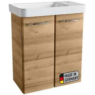 BADEDU Badmöbel-Set Gäste WC Set, Waschplatz, Badmöbel Set, Waschbeckenunterschrank