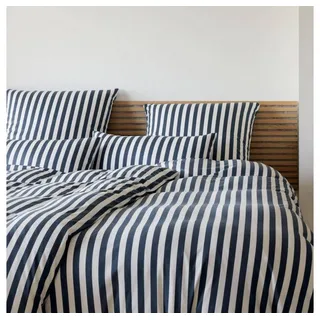 Elegante Bettwäsche Straight Navy 155 x 220 cm, Jersey von Elegante, Jersey - Pflegeleicht, 2 teilig blau
