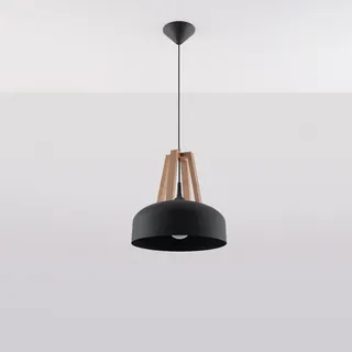 Sollux Casco 3-flg. E27 40 cm schwarz/natur Holz