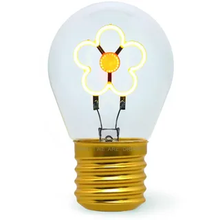 LEGAMI - Glühbirnenförmige Tischlampe, wiederaufladbar mit USB Kabel, kabellos, Glühbirnen Fiktion, Daisy Thema, 6,8 x 10,3 cm