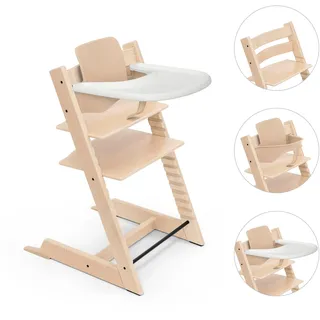 Stokke® Tripp Trapp® Bundle Treppenhochstuhl inklusive Babyset & Tray, natur