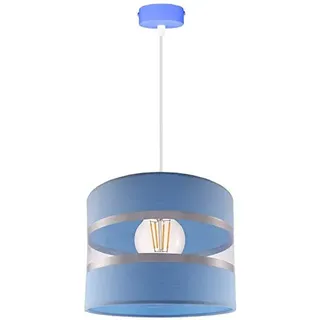 FKL DESIGN Home Deco Hängelampe Kinderlampe für Kinderzimmer schöne Hängeleuchte Metall verschiedene Varianten ABK1L (Lampenschirm: Blau, Gestell: Blau)