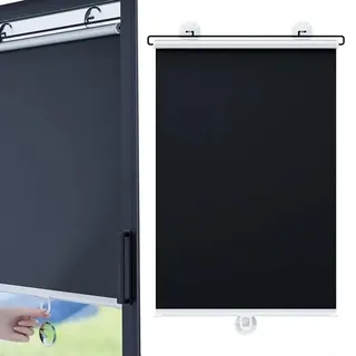 Vilgftyiet Temporäres Verdunkelungsrollo 40 × 60 cm, tragbares Verdunkelungsrollo mit Saugnapf, Verdunkelungsrollos für Auto, Schlafzimmer, Büro, Kinderzimmer, Dachboden, Reisen, Wohnmobil, Auto