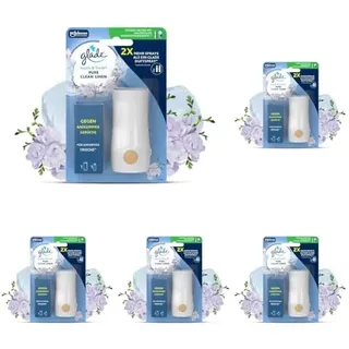 Glade Touch & Fresh (Brise One Touch) Minispray, Raumduft, Halter inkl. 1 Nachfüller, Clean Linen, 10 ml (Packung mit 5)