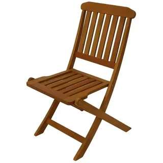 TPFGarden Gartenstuhl CAPRI (2er Set Klappstuhl Stahl - Eukalyptusholz geölt - FSC®-zertifiziert), Hochwertiger Outdoor Stuhl mit den Maßen (BxHxT): 45 x 93 x 114 cm braun