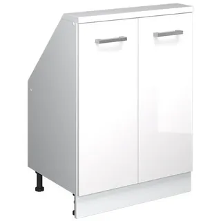 Vicco Dachschrägenschrank Rion 60 x 83,8 x 46 cm Weiß Hochglanz