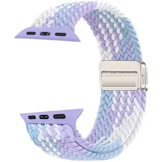 Neues Band GlacierX Geflochtene Magnetverschluss Violett Candy für Apple Watch 38/40/41mm weiß-violett-blau