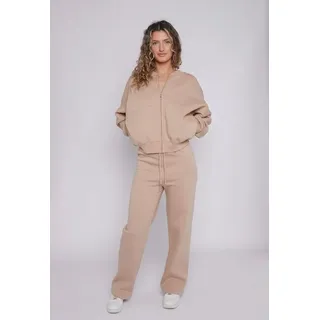 Worldclassca Jogginganzug Worldclassca Oversize Jogginganzug Wide Leg Jogger Bomber Trainingsuit beige XS/S