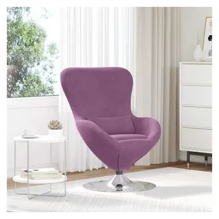 vidaXL Eiersessel Samt 63 x 73 x 90 cm Lila mit Kissen, Rollen