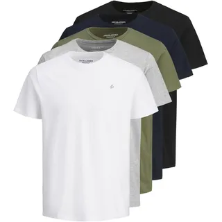 JACK & JONES Male T-Shirt 5er-Pack Logo Rundhals T-Shirt