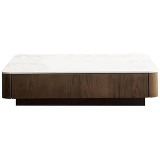 aea Eleganter Weißer Couchtisch Holz 90 x 40 cm