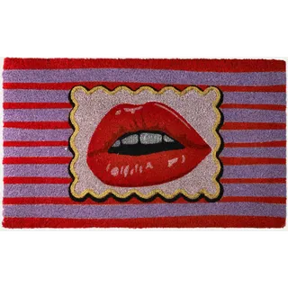 Fussmatte Lippen - 45x1,5x75 cm Rot