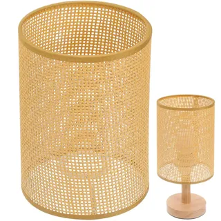 SOIMISS Rustikaler Rattan Lampenschirm E27 für Stehlampe und Tischlampe Gewebter Lampenschirm für Wohnzimmer Schlafzimmer und Café Natürlicher Rattan für Gemütliche Innenbeleuchtung