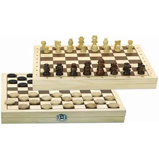 JeuJura Wendbare Schachfiguren für Dames und Schachfiguren aus Holz, Spielbaum, Gesellschaftsspiel, Mindestalter: 3 Jahre, 66440