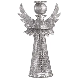 Weihnachtsbaum Topper 3D Engel Figur Treetop Silber Glitter Metall Weihnachtsbaum Weihnachten Desktop Ornament
