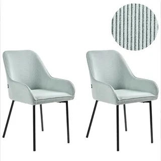 Beliani Esszimmerstuhl LOVERNA Cord mintgrün 2er Set